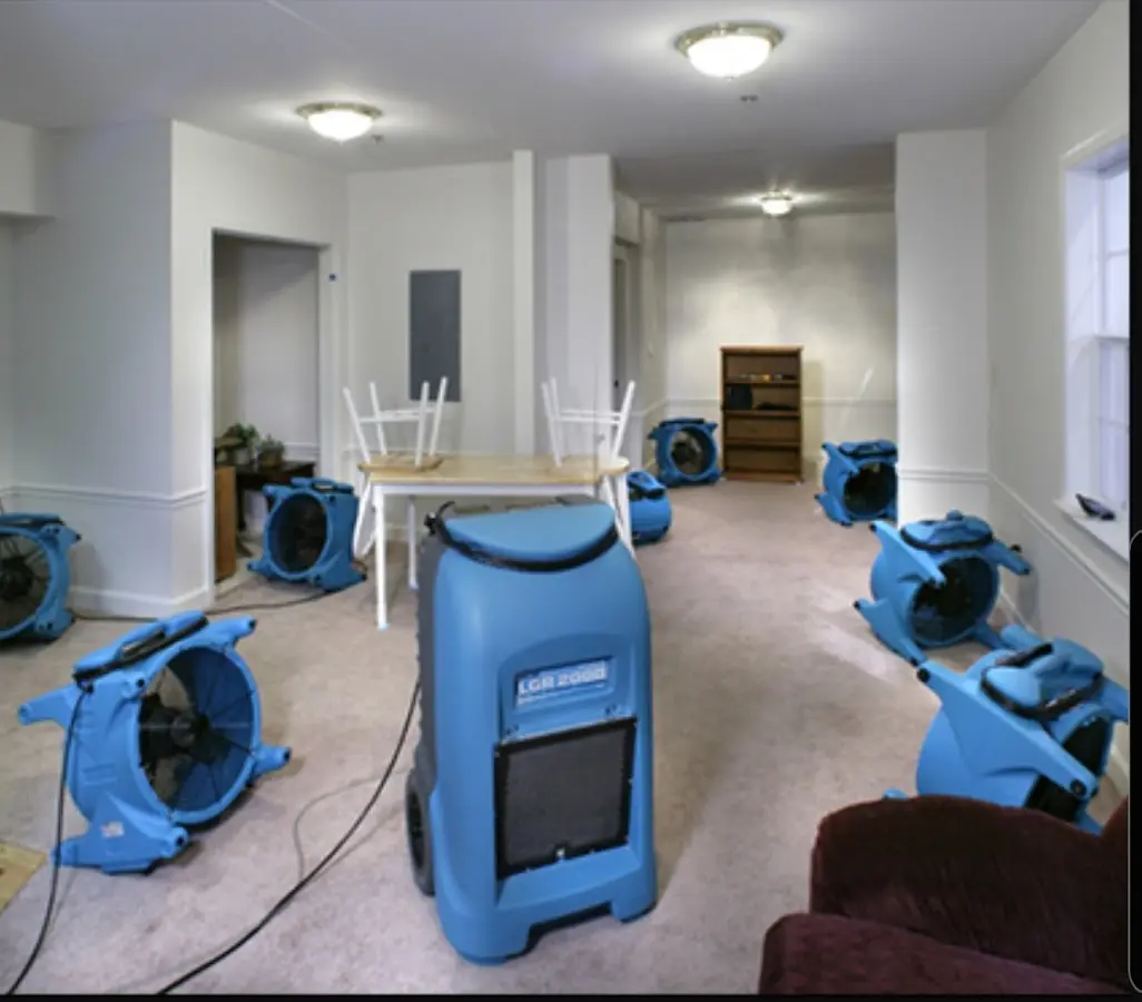 Air movers and dehumidifier setup for Water Extraction & Removal in Lawrenceburg